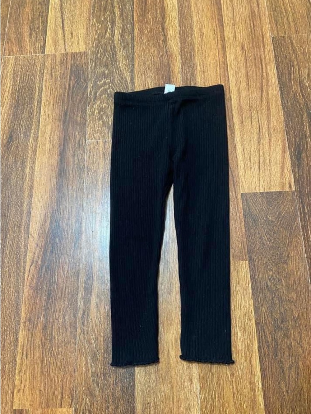 Old Navy Black Ribbed Knit Girls Leggings